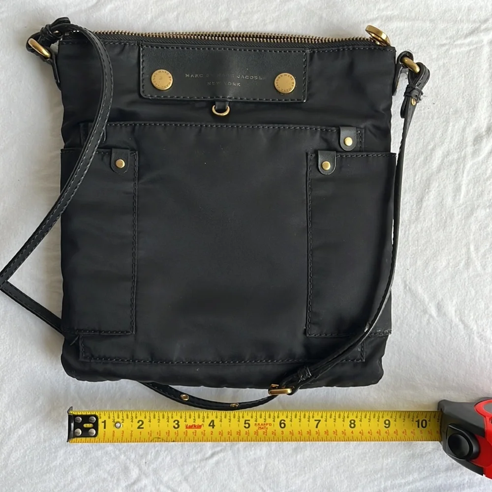 Marc by Marc Jacobs black nylon crossbody bag with gold toned hardware